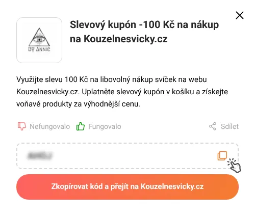 Návod jak zkopírovat slevový kód Kouzelnesvicky.cz