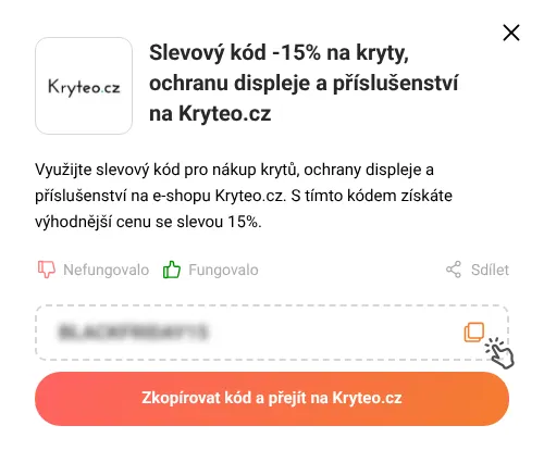 Návod jak zkopírovat slevový kupón Kryteo.cz