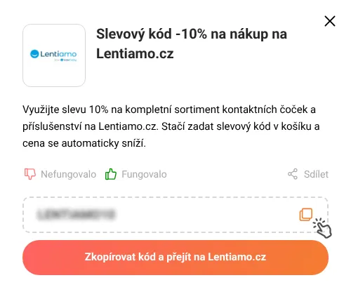 Návod jak zkopírovat slevový kupón Lentiamo.cz
