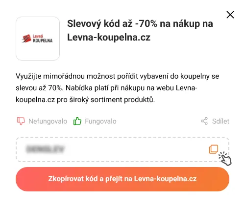 Návod jak zkopírovat slevový kupón Levna-koupelna.cz