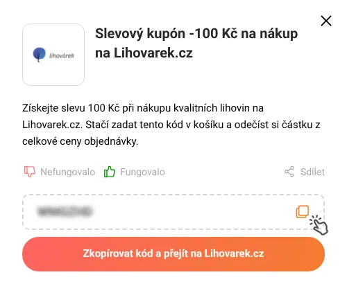 Návod jak zkopírovat slevový kupón Lihovarek.cz