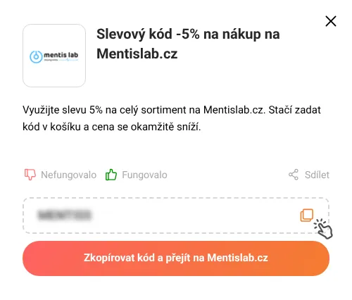 Návod jak zkopírovat slevový kupón Mentislab.cz