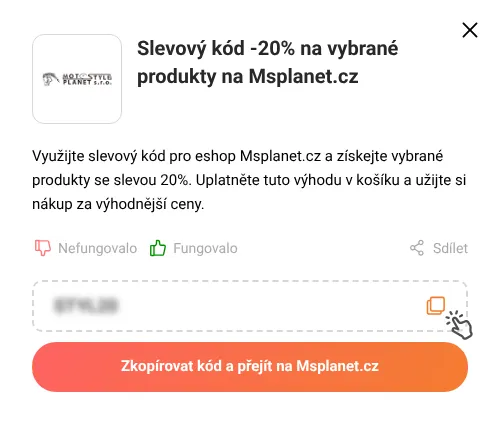 Návod jak zkopírovat slevový kupón Msplanet.cz