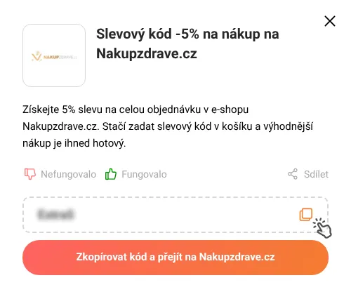 Návod jak zkopírovat slevový kupón Nakupzdrave.cz