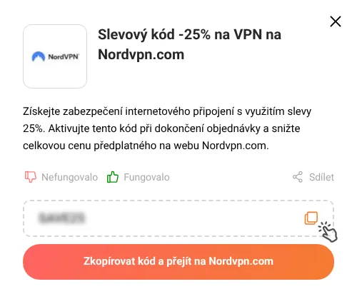 Návod jak zkopírovat slevový kód Nordvpn.com