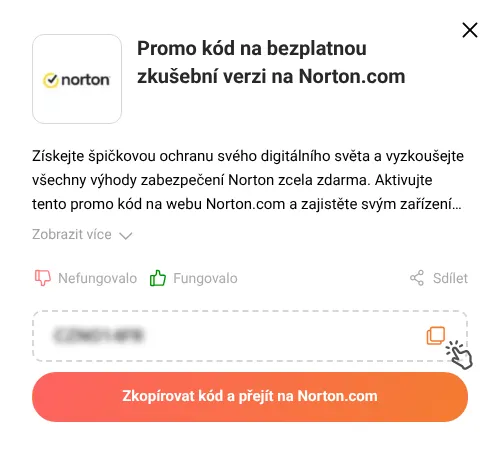Návod jak zkopírovat promo kód Norton.com