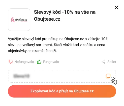 Návod jak zkopírovat slevový kupón Obujtese.cz