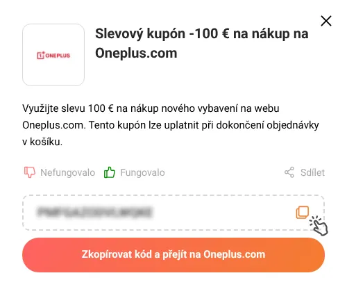 Návod jak zkopírovat slevový kód Oneplus.com
