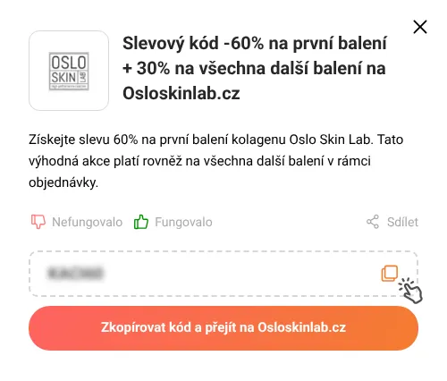 Návod jak zkopírovat slevový kód Osloskinlab.cz