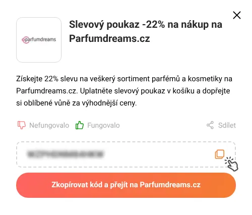 Návod jak zkopírovat slevový poukaz Parfumdreams.cz