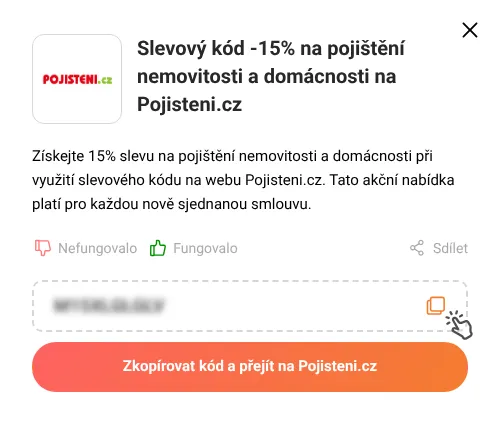 Návod jak zkopírovat slevový kód Pojisteni.cz