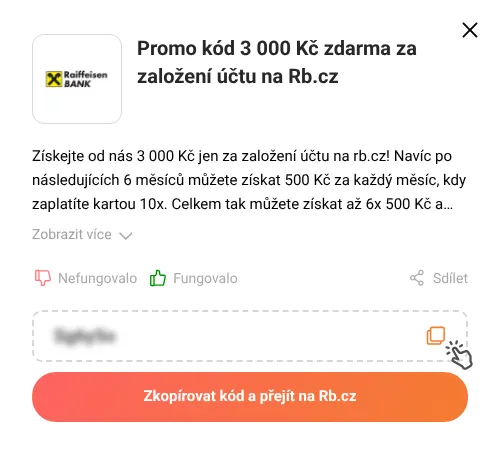 Návod jak zkopírovat promo kód Rb.cz