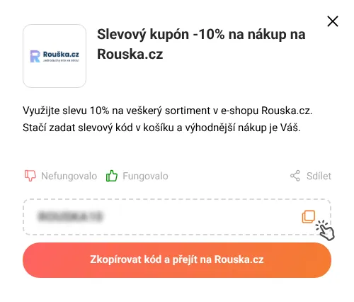 Návod jak zkopírovat slevový kupón Rouska.cz