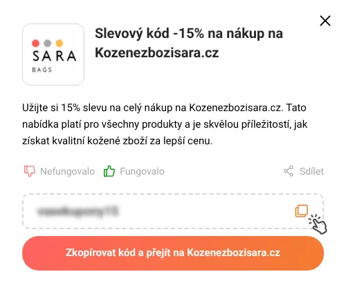 Návod jak zkopírovat slevový kupón Kozenezbozisara.cz