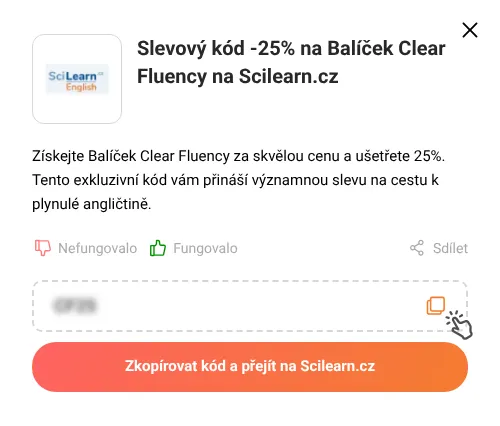 Návod jak zkopírovat slevový kód Scilearn.cz