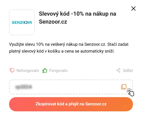Návod jak zkopírovat slevový kupón Senzoor.cz