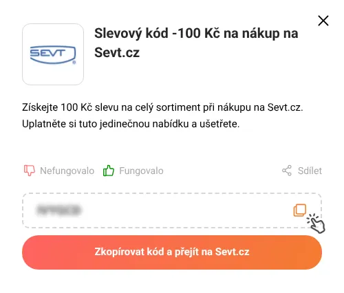 Návod jak zkopírovat slevový kupón Sevt.cz