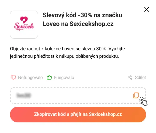 Návod jak zkopírovat slevový kupón Sexicekshop.cz
