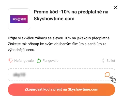Návod jak zkopírovat promo kód Skyshowtime.com