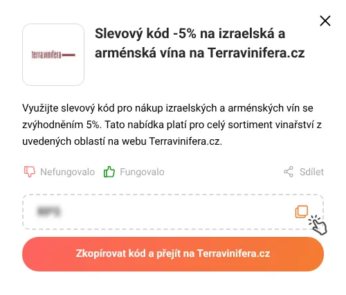 Návod jak zkopírovat slevový kód Terravinifera.cz