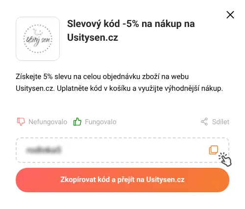 Návod jak zkopírovat slevový kupón Usitysen.cz