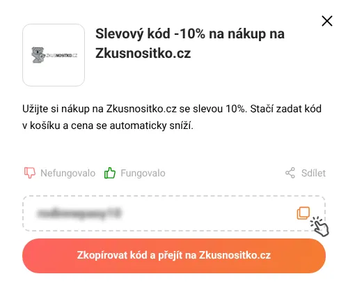 Návod jak zkopírovat slevový kupón Zkusnositko.cz