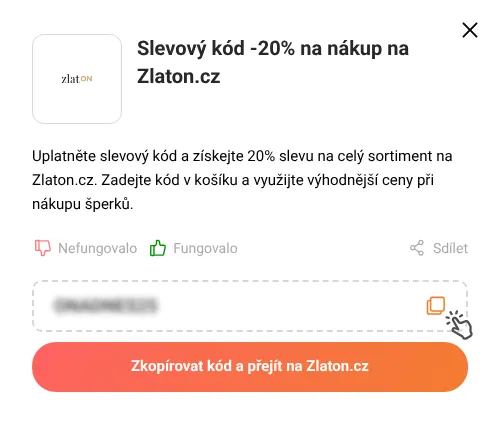 Návod jak zkopírovat slevový kód Zlaton.cz