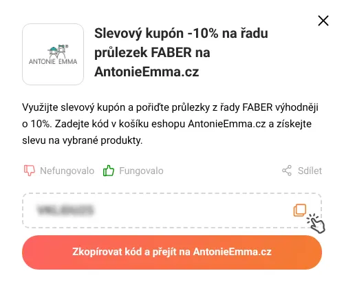 Návod jak zkopírovat slevový kupón AntonieEmma.cz