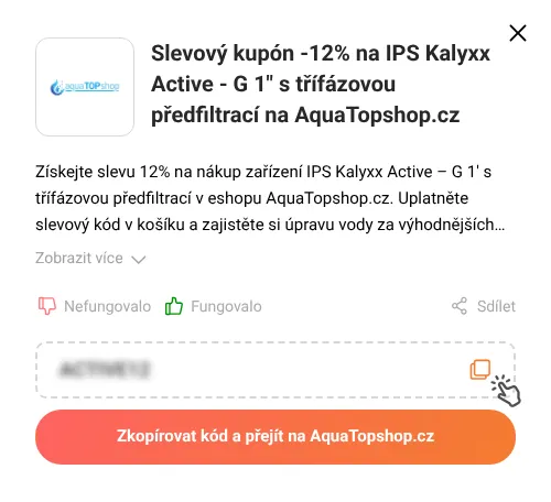 Návod jak zkopírovat slevový kód AquaTopshop.cz