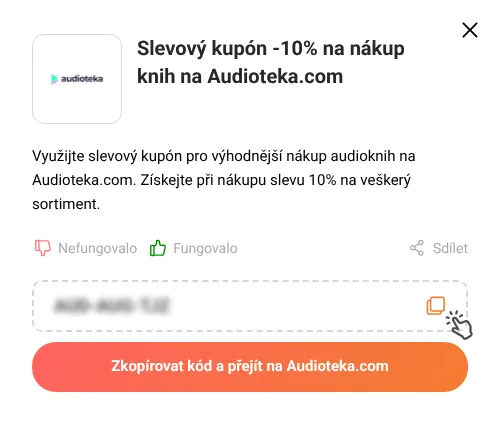 Návod jak zkopírovat slevový kód Audioteka.com