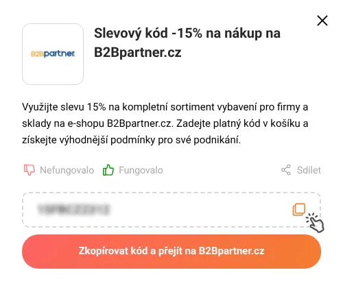 Návod jak zkopírovat slevový kupón B2Bpartner.cz