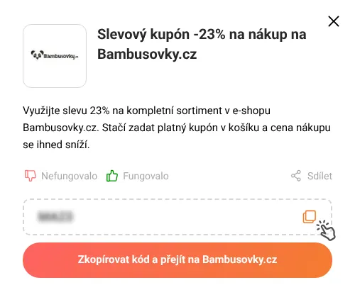 Návod jak zkopírovat slevový kupón Bambusovky.cz