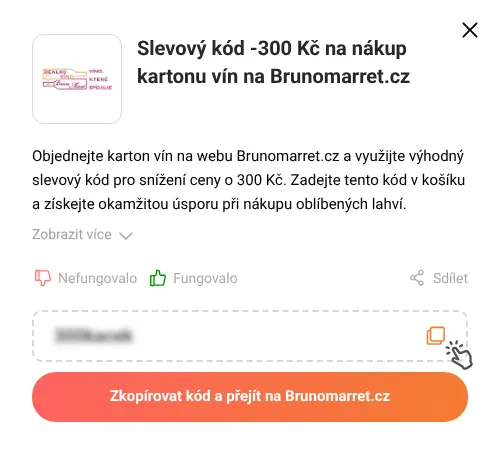 Návod jak zkopírovat slevový kód Brunomarret.cz