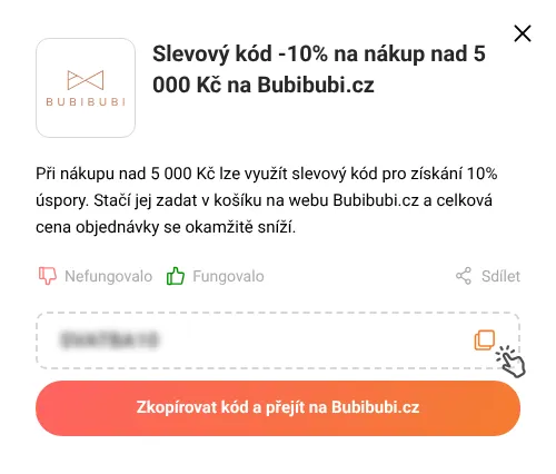 Návod jak zkopírovat slevový kupón Bubibubi.cz