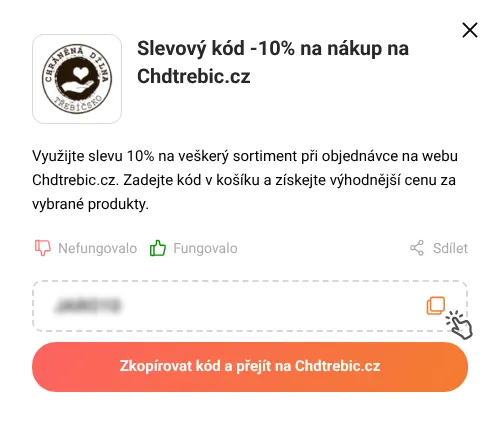 Návod jak zkopírovat slevový kupón Chdtrebic.cz