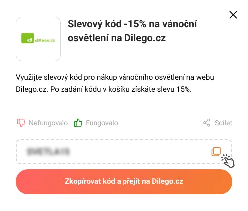 Návod jak zkopírovat slevový kupón Dilego.cz