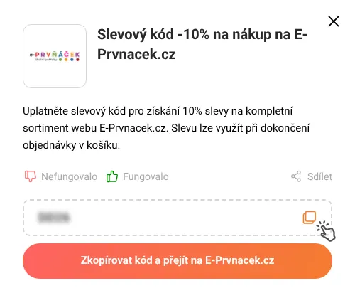 Návod jak zkopírovat slevový kupón E-Prvnacek.cz
