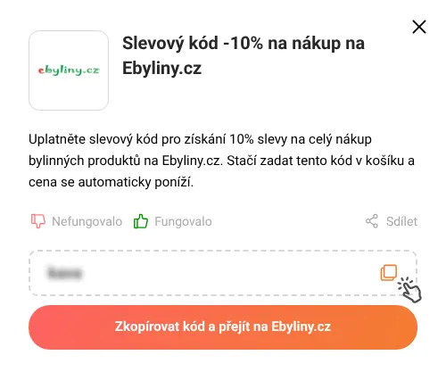 Návod jak zkopírovat slevový kupón Ebyliny.cz