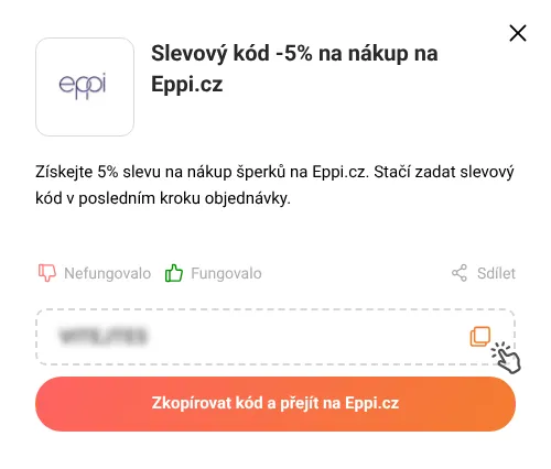 Návod jak zkopírovat slevový kód Eppi.cz