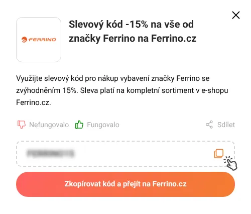 Návod jak zkopírovat slevový kód Ferrino.cz