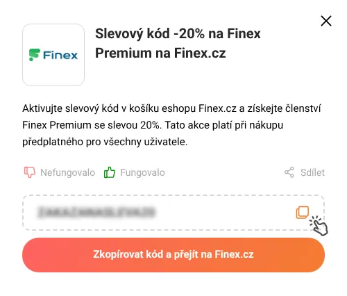 Návod jak zkopírovat promo kód Finex.cz