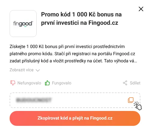 Návod jak zkopírovat promo kód Fingood.cz