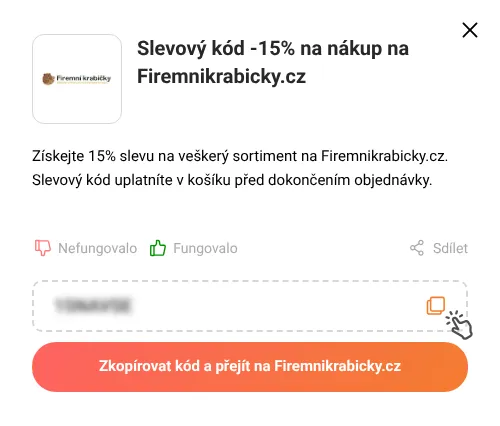 Návod jak zkopírovat slevový kupón Firemnikrabicky.cz