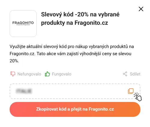 Návod jak zkopírovat slevový kupón Fragonito.cz