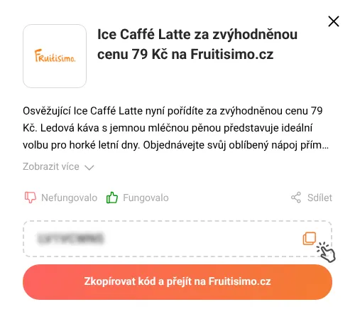 Návod jak zkopírovat slevový kód Fruitisimo.cz