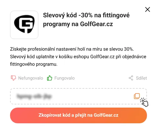 Návod jak zkopírovat slevový kód GolfGear.cz