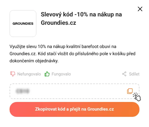 Návod jak zkopírovat slevový kód Groundies.cz
