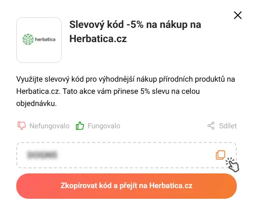 Návod jak zkopírovat slevový kupón Herbatica.cz