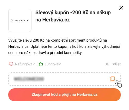Návod jak zkopírovat slevový kupón Herbavia.cz