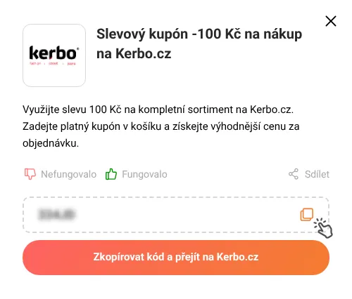 Návod jak zkopírovat slevový kupón Kerbo.cz
